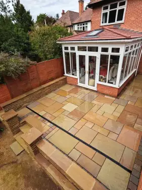 Click Here To Enlarge This Photo Of Raised Garden Patio Installation in Nottingham