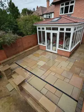 Click Here To Enlarge This Photo Of Raised Garden Patio Installation in Nottingham