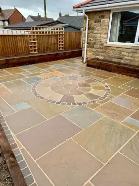 Click Here To Enlarge This Photo Of Indian Sandstone Paving in Mansfield, Nottinghamshire