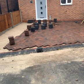 Under construction, block paving driveway in Derby: Click Here To View Larger Image